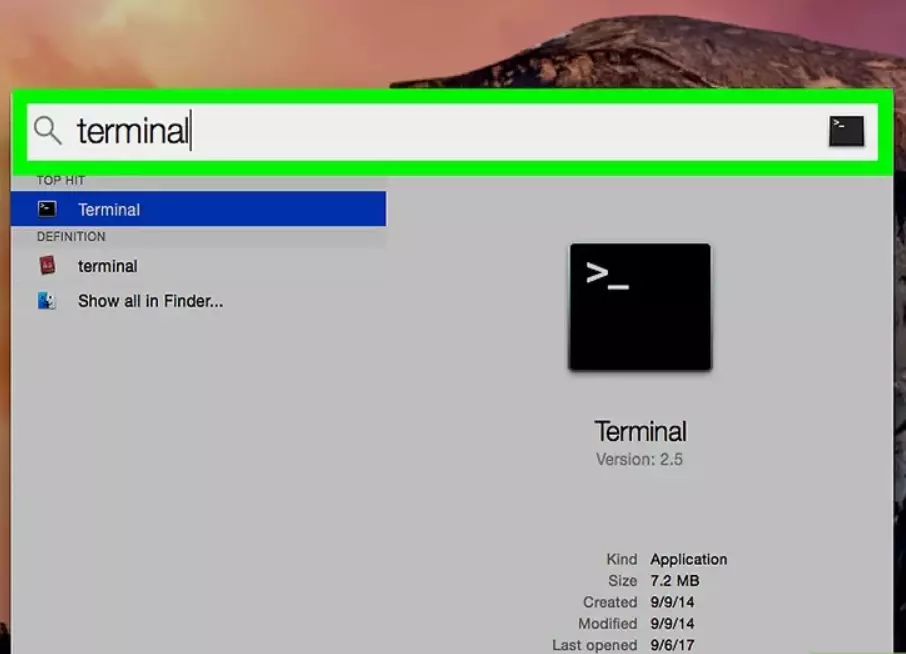 search terminal tren mac 1